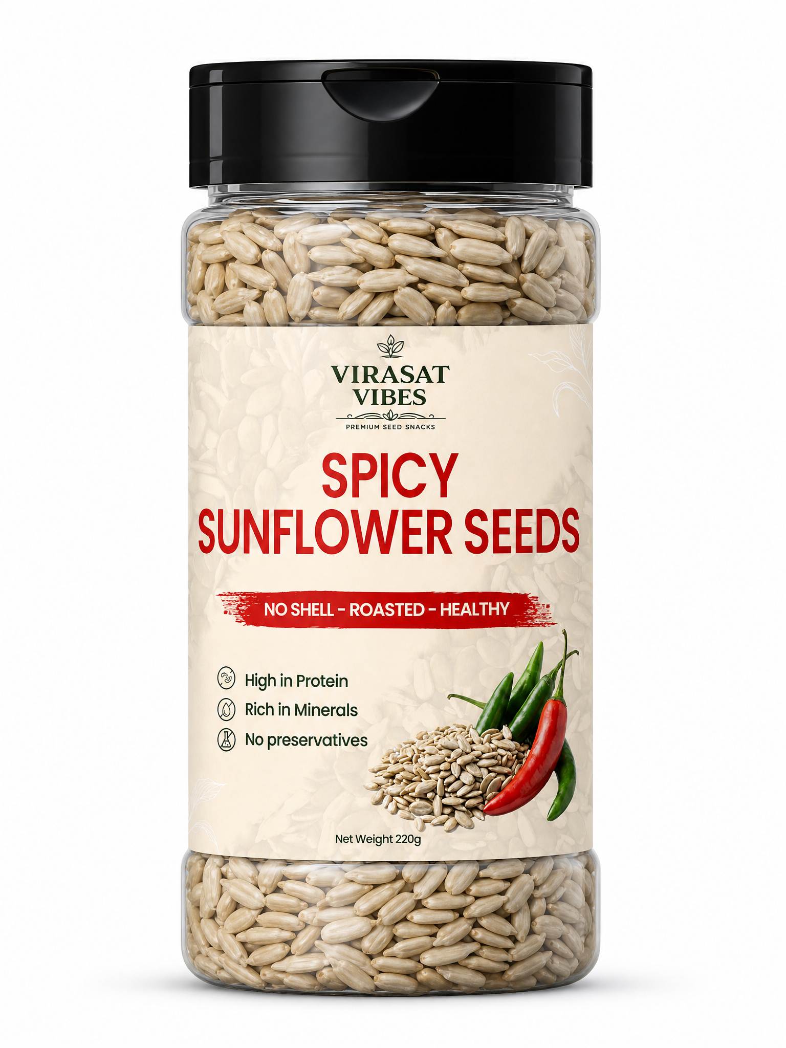Virasat Vibes Spicy Roasted Seed Mix | Healthy Snack 220g