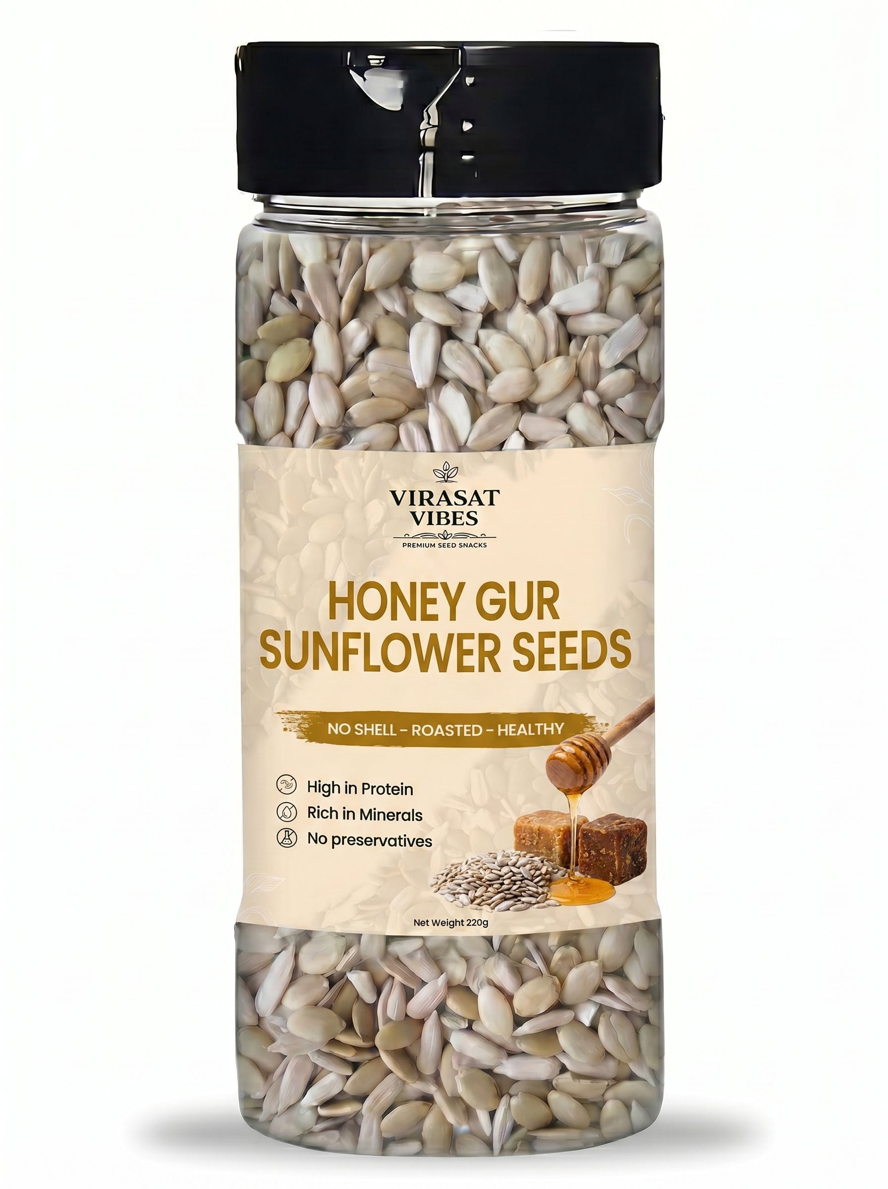 Virasat Vibes Honey Gur Roasted Seed Mix | Healthy Snack 220g