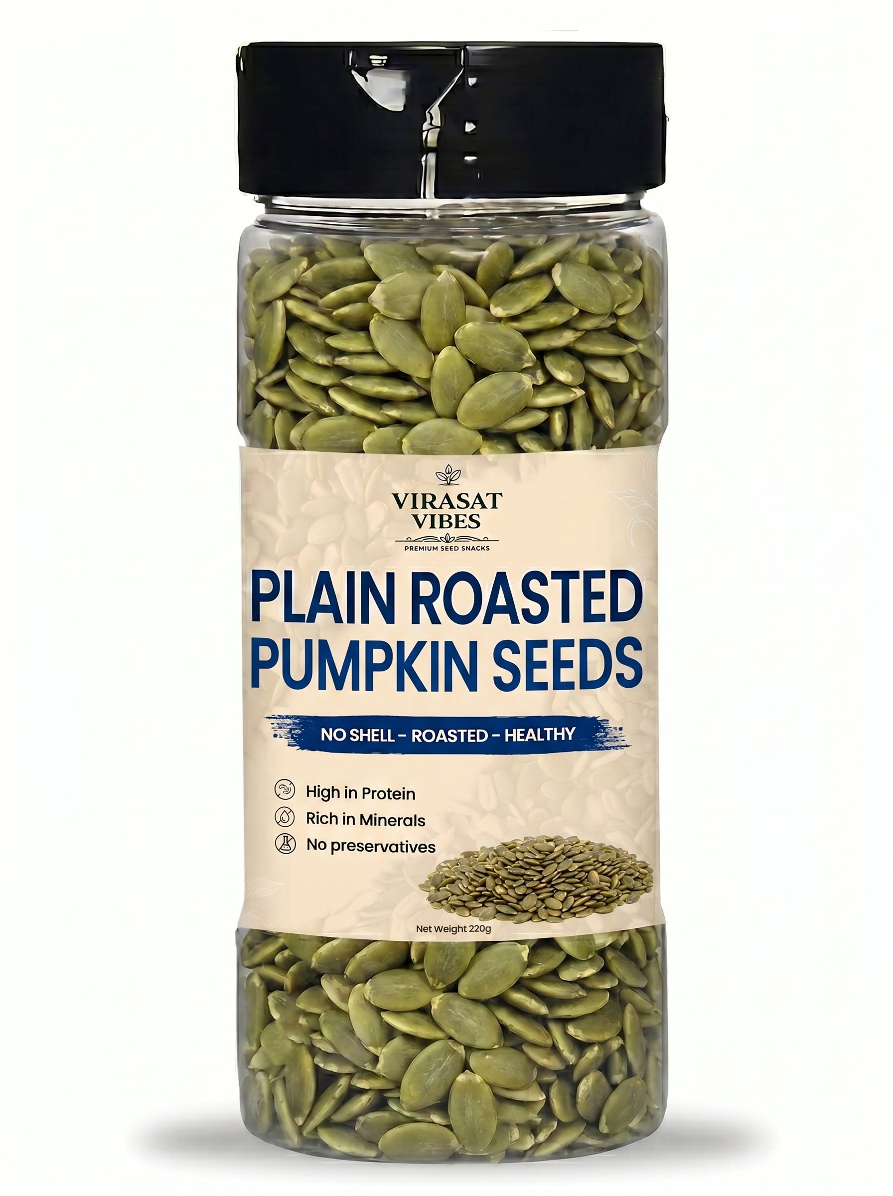 Virasat Vibes Plain Roasted Seed Mix | Healthy Snack 220g