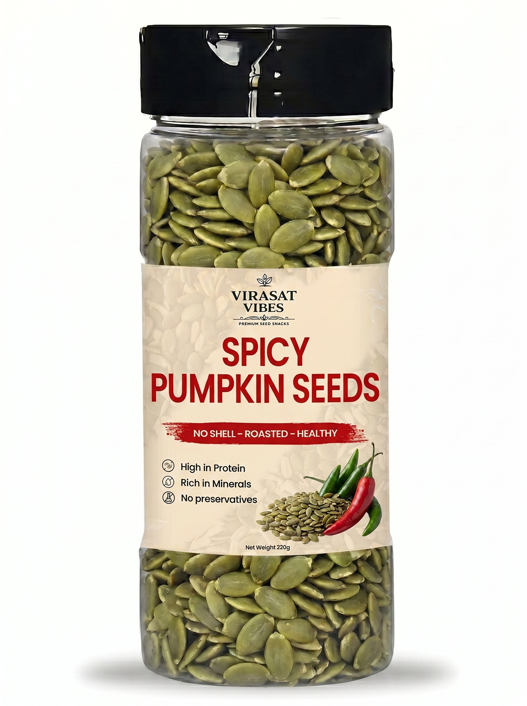Virasat Vibes Spicy Roasted Seed Mix | Healthy Snack 220g
